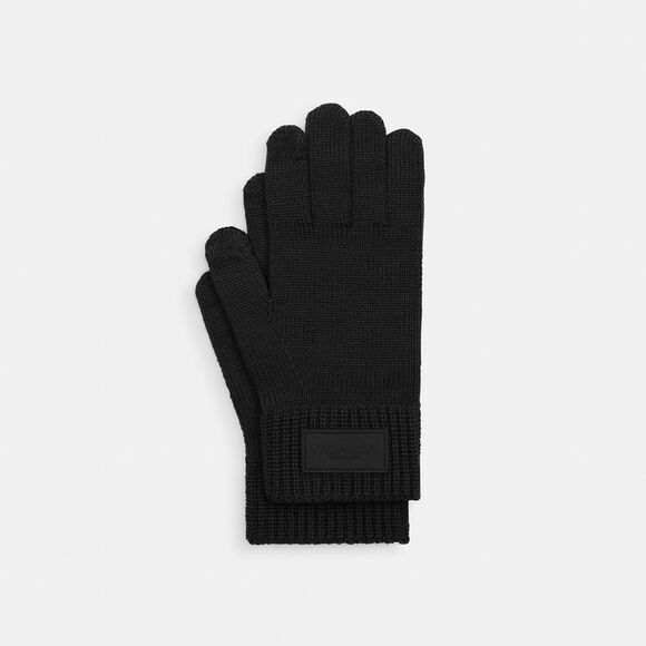 COACH Accessories - NWT Coach Outlet Knit Gloves  Rubber Patch